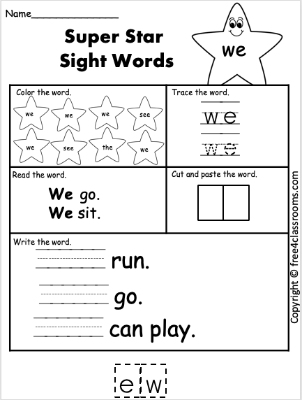 Pre-K literacy worksheet featuring the sight word me with a decorative decoupage theme
