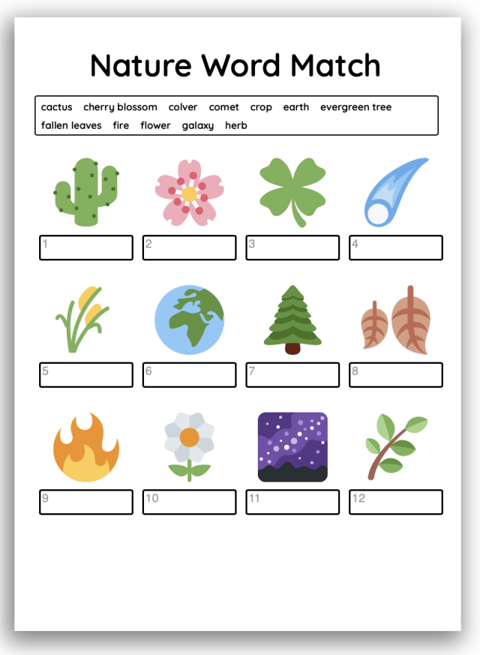 Matching Words Activity Worksheet for Preschoolers Image 23 Pre-K worksheet with a matching words activity to help children identify identical sight words