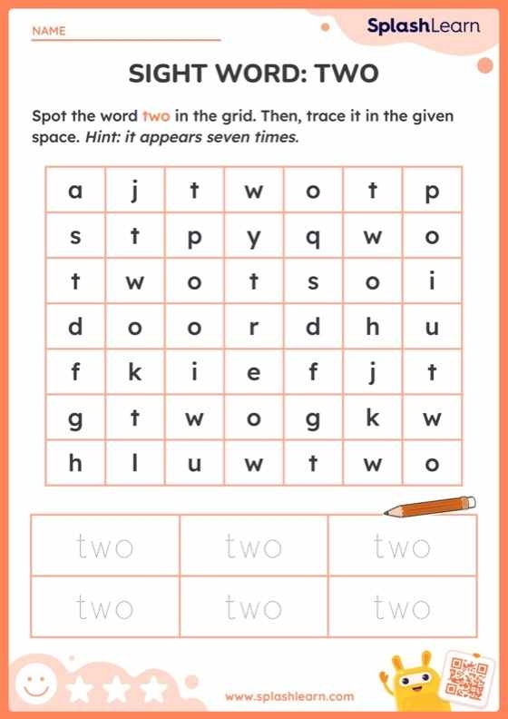 Sight Words worksheet for Pre-K Worksheet focused on the sight word "two" for Pre-K students to enhance their learning. Engaging activities to help young learners master the word "two.