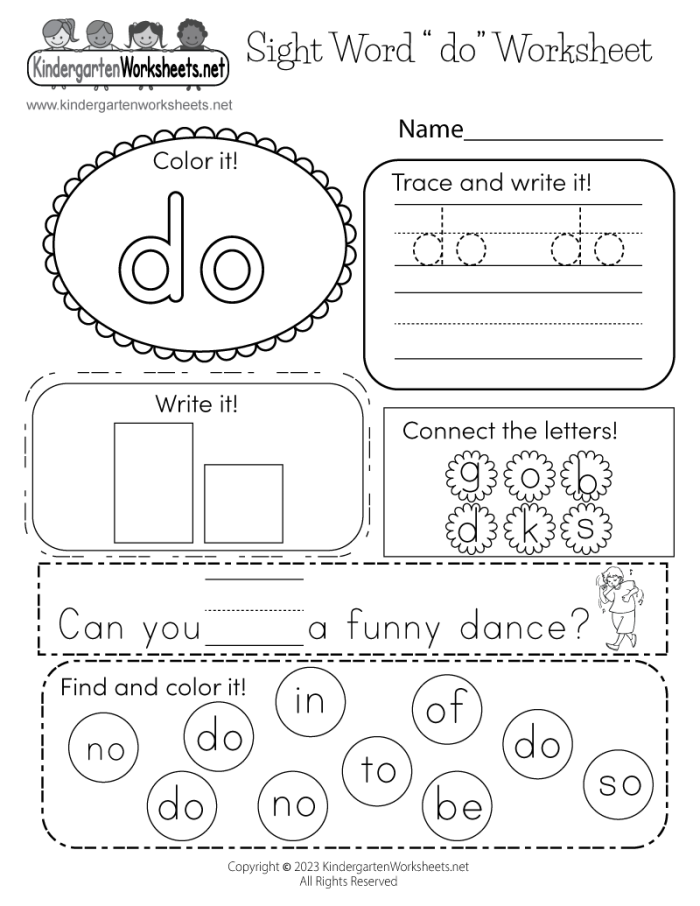 Pre-K sight words word search worksheet featuring letter A vocabulary words