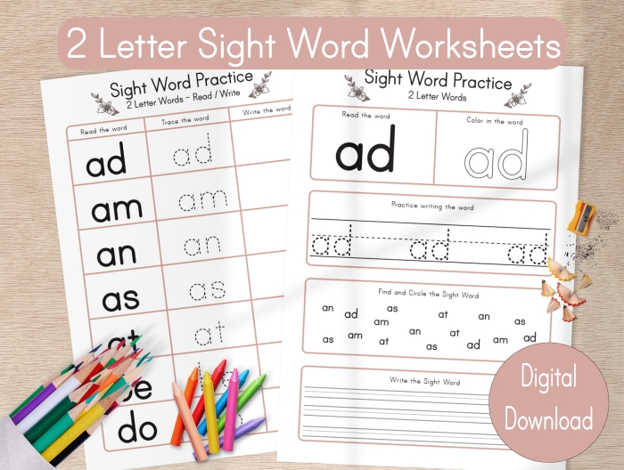 Pre-K printable flash cards for sight words ranging from A to Are