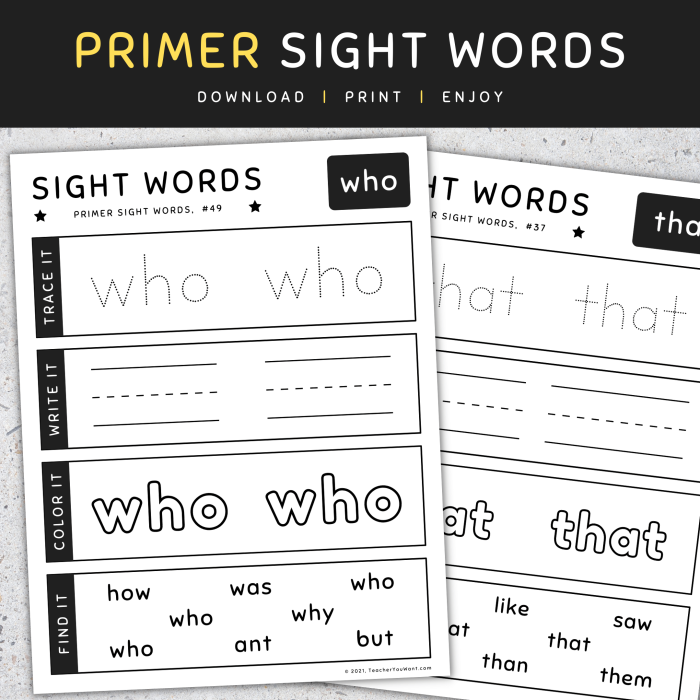 Word search puzzle featuring sight words that begin with the letter A for Pre-K learners to practice reading and writing skills