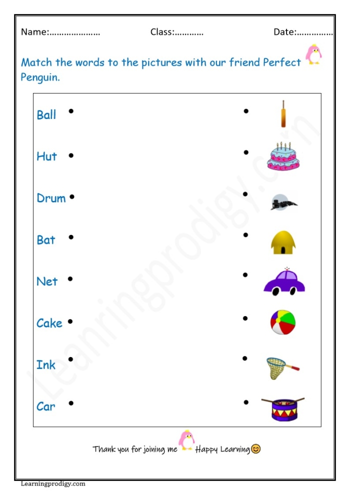 Matching Words Activity 10: Find and Connect the Same Sight Words Pre-K students matching identical sight words together on a colorful pattern worksheet