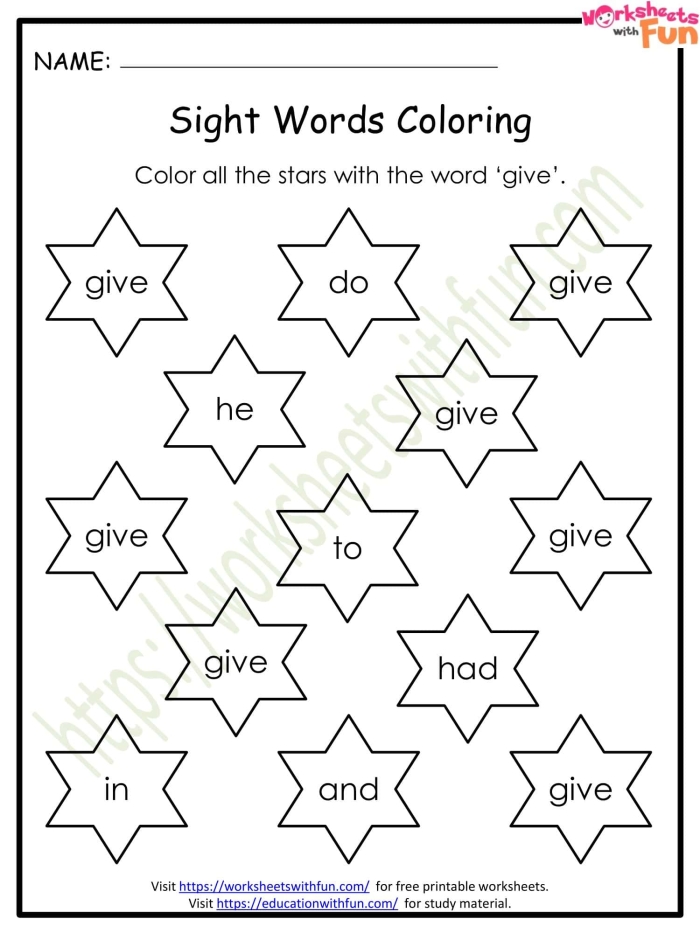 Sight Words I Know worksheet for Pre-K students, featuring engaging visuals to enhance reading skills