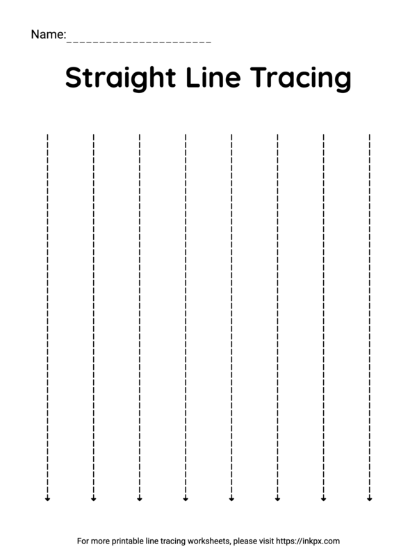 Pre-K student tracing dotted lines leading to a snow sled on a handwriting practice sheet