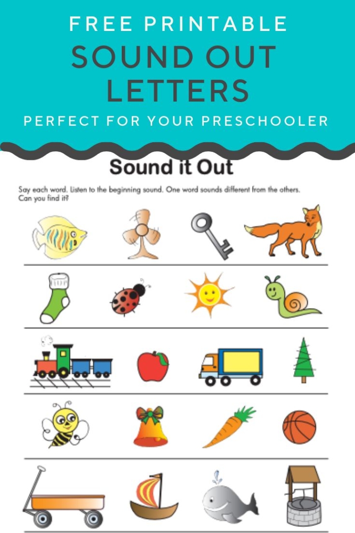 Phonics worksheet for Pre-K students focusing on identifying different beginning sounds in words