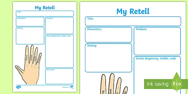 Pre-K worksheet helping students practice retelling a familiar story through words and illustrations