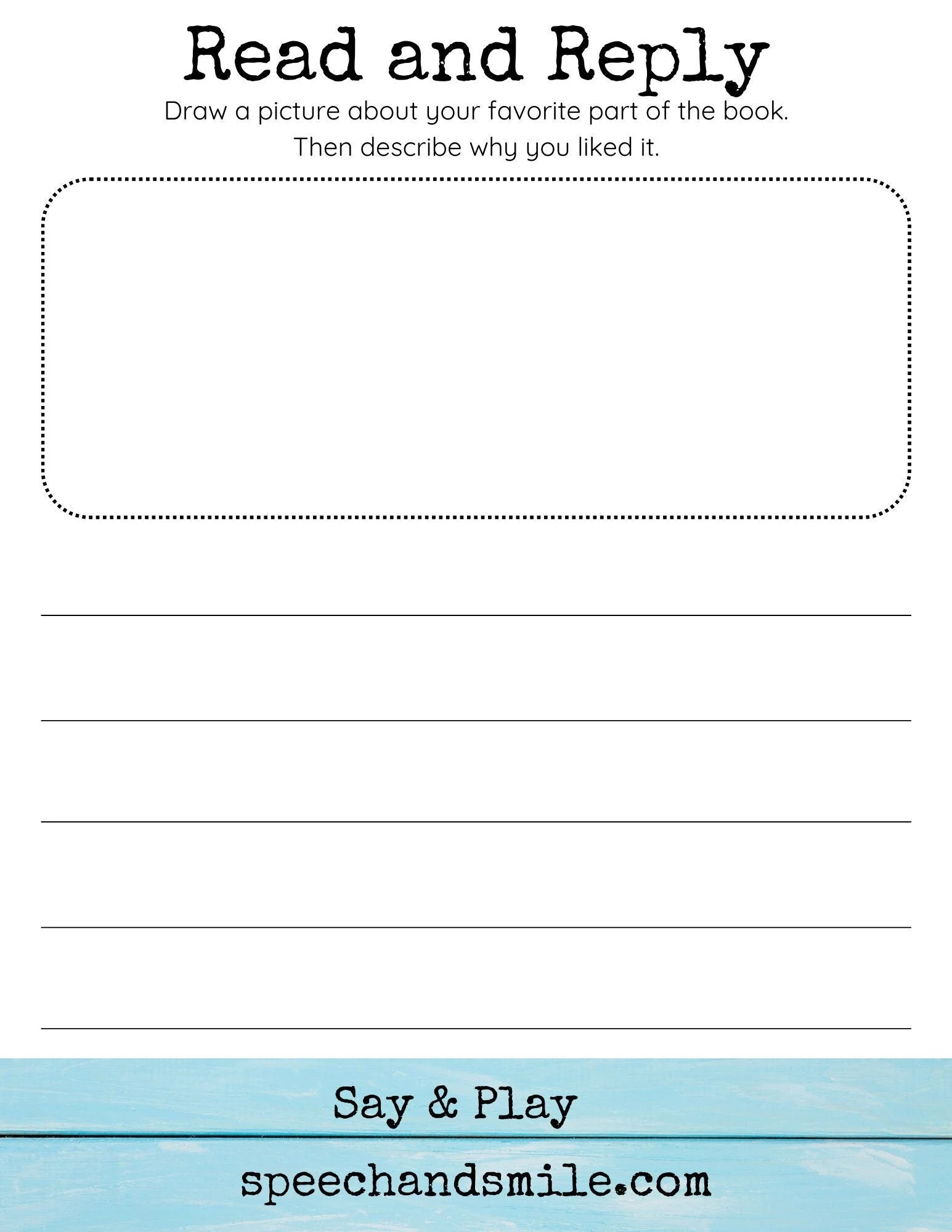 Worksheet for retelling a story with illustrations for Pre-K students