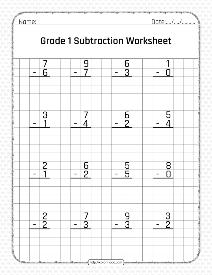 Subtract One Assessment Worksheet 18 for Preschoolers Pre-K student working on a Subtract One Assessment worksheet featuring simple subtraction problems