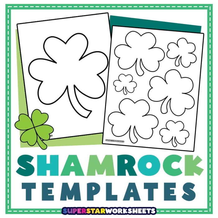 Colorful shamrock worksheet for Pre-K subtraction practice