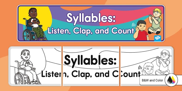 Syllables Clap Count and Write Activity Sheet 20 Children clapping and counting syllables while writing numbers on a Pre-K graphing worksheet