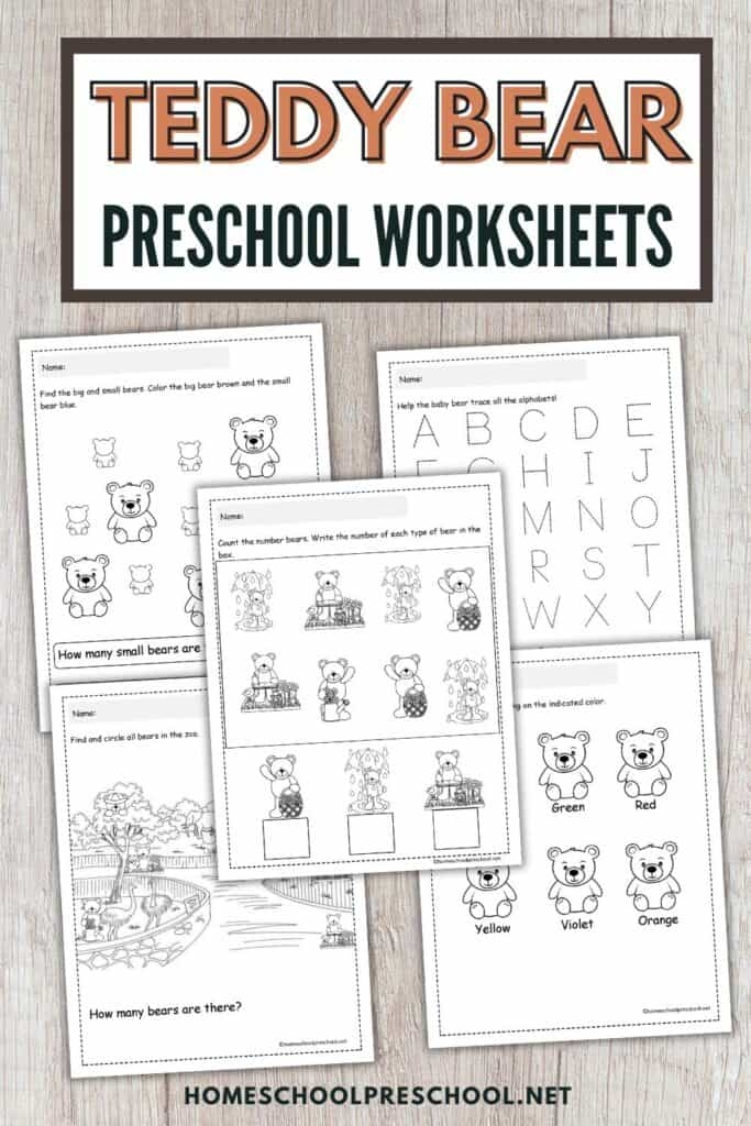 Cute teddy bear dot to dot worksheet for practicing ABC's in Pre-K