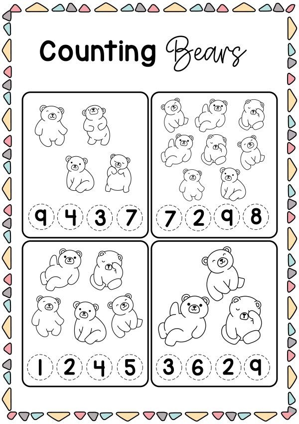 Cute teddy bear dot to dot worksheet for practicing ABCs in Pre-K