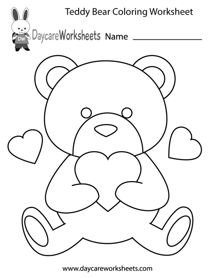 Pre-K counting worksheet featuring cute teddy bears for students to color and count
