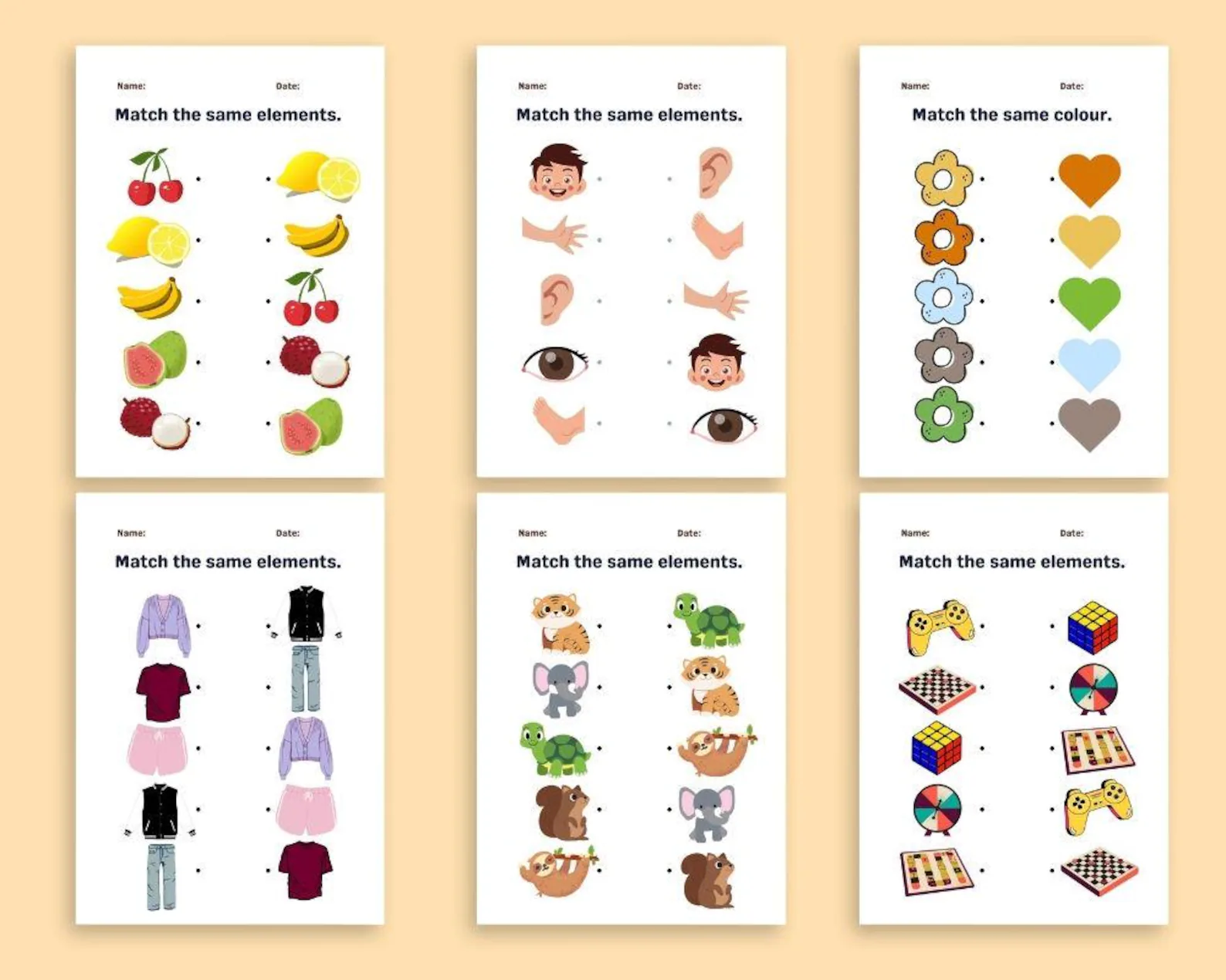Engaging teddy bear matching game for early childhood learning Colorful matching activity worksheet featuring teddy bears for preschoolers