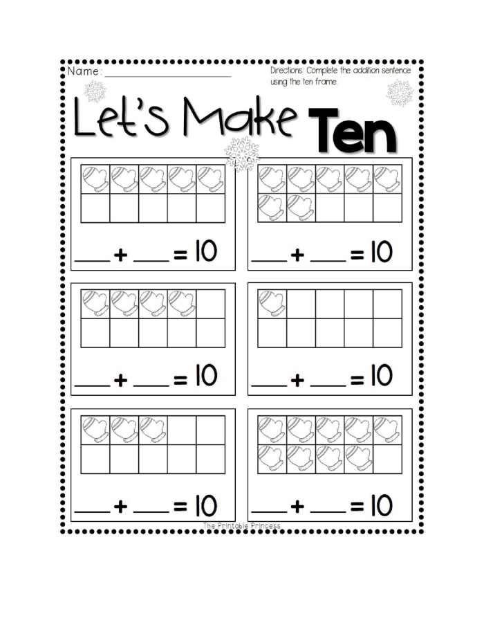 Interactive ten frame worksheet activity designed to help young learners develop foundational math concepts Ten frame counting mat with empty boxes for Pre-K students to practice number recognition and counting skills