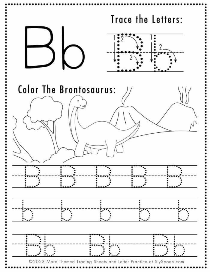 Pre-K worksheet with tracing letters focused on the alphabet letter A