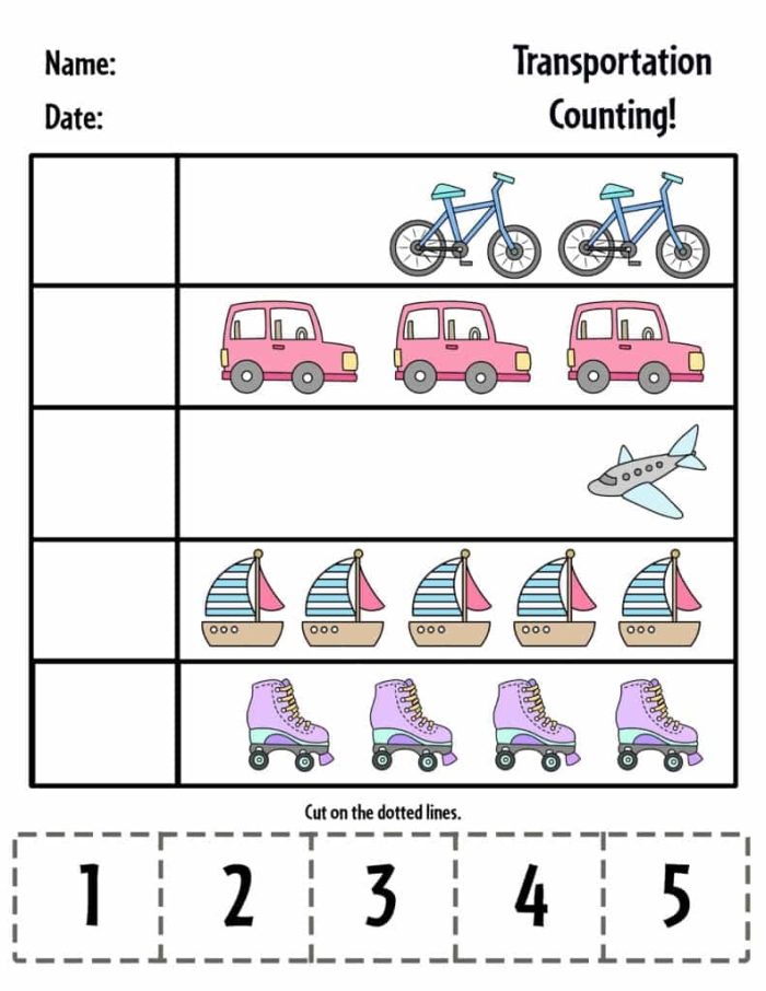Educational activity image for the Learn About Transportation worksheet, Image 11 Worksheet for matching people with their modes of transportation for Pre-K students