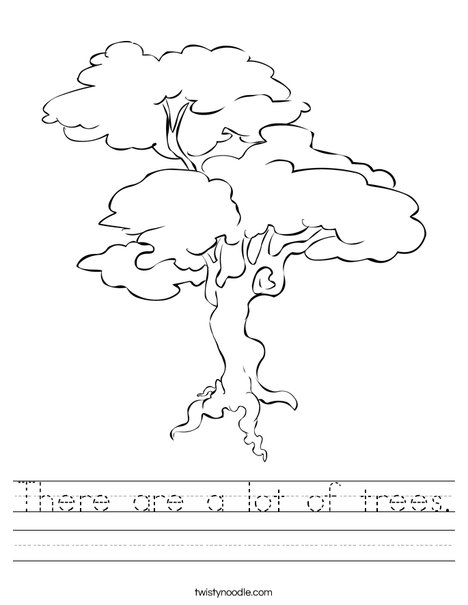 Fun counting activity for early learners with tree illustrations Children's worksheet featuring trees for counting practice