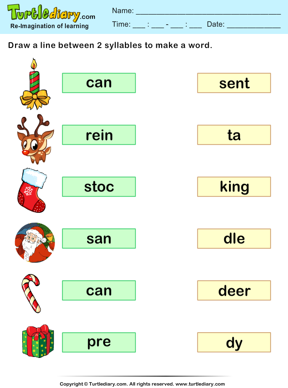 Two Syllable Words Worksheet for Early Writing Skills Worksheet featuring two-syllable words with double consonants for Pre-K students