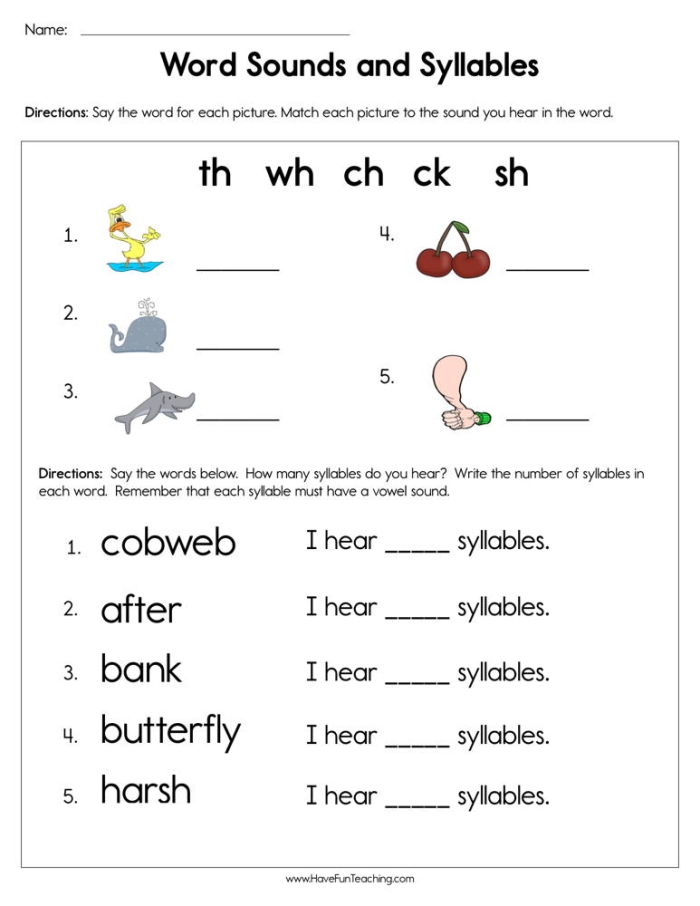 Two Syllable Words Worksheet for Early Writing Skills Worksheet featuring two-syllable words with double consonants for Pre-K students
