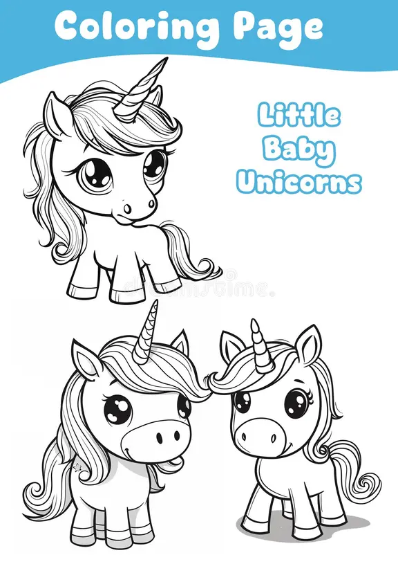 Pre-K printable unicorn coloring page for early reading activities