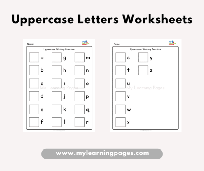 Students practicing writing uppercase letters A through Z with dotted line tracing guides on a worksheet