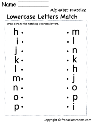 Worksheet for matching uppercase and lowercase letters in a fun puzzle format for Pre-K students