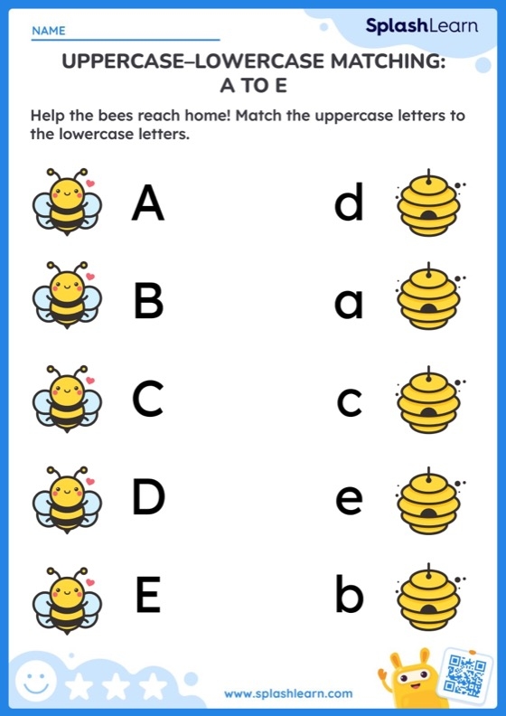 Pre-K puzzle themed worksheet for matching lowercase and uppercase letters number seven