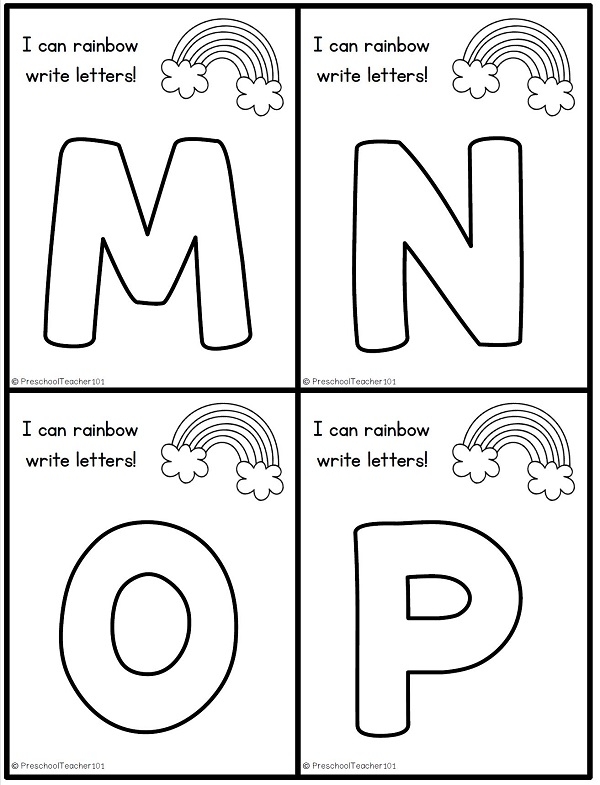Rainbow Letters! Practice Writing Uppercase Letters worksheet for Pre-K