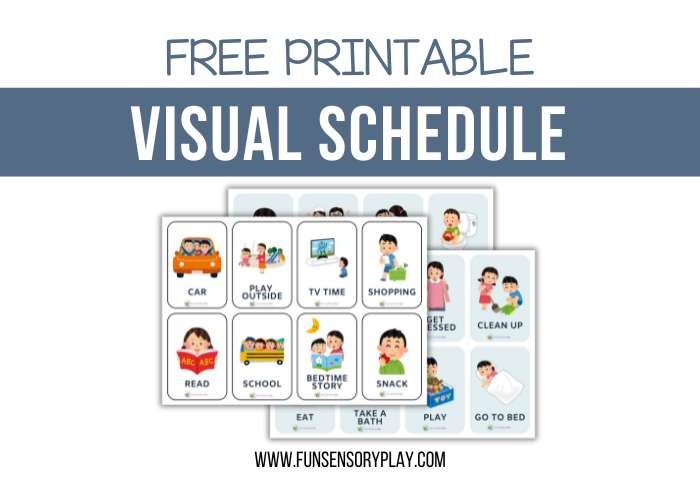 Visual Schedule Template worksheet for Pre-K students to organize their daily activities