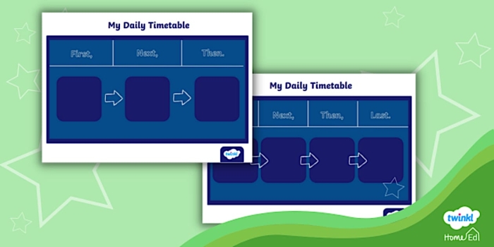 Visual Schedule Template worksheet designed for Pre-K geography learning to help children stay organized. Customizable daily planner for young learners to engage in their schedule.