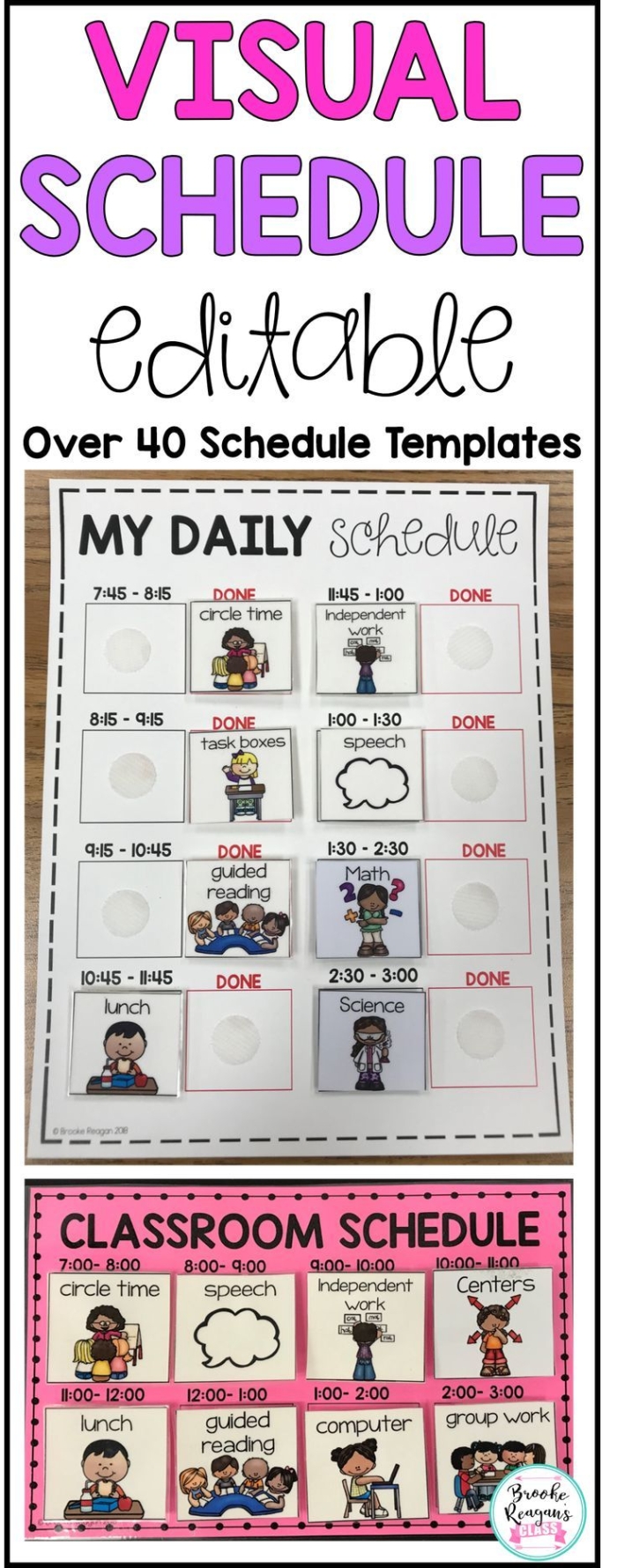 Visual Schedule Template worksheet designed for Pre-K learners to enhance daily planning skills