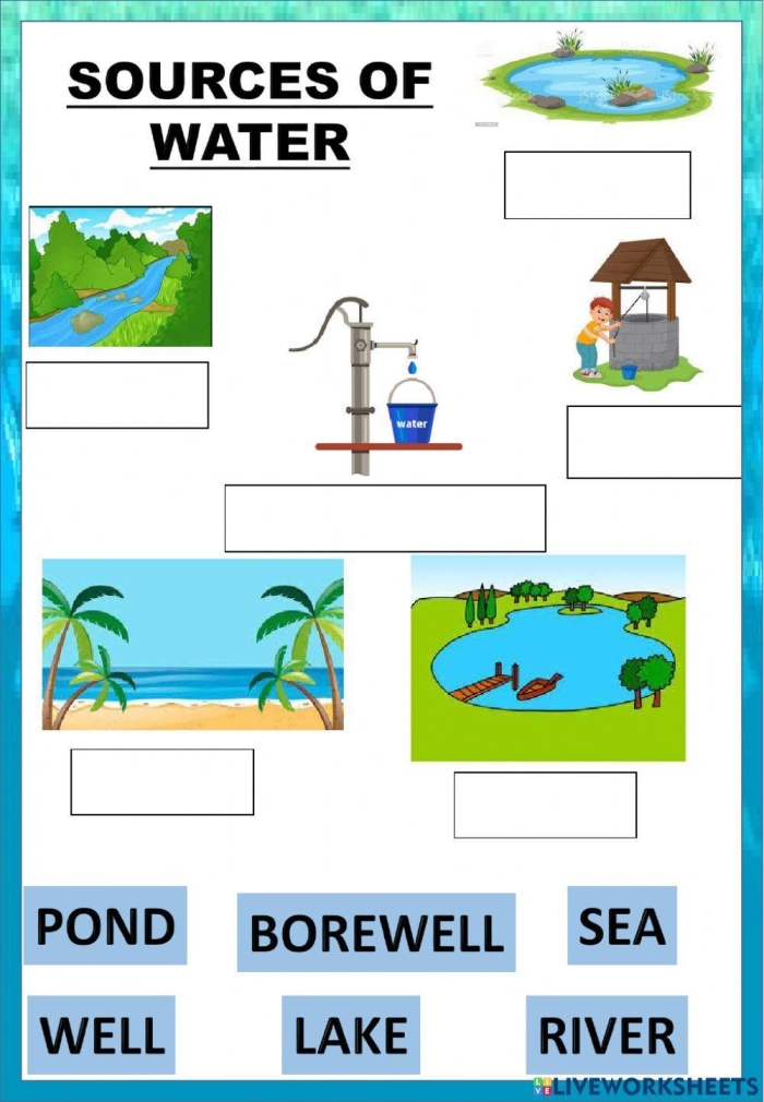 Word Families worksheet for Pre-K Children engaging with a water resource worksheet, exploring various uses of water. Educational social studies worksheet for Pre-K students focused on water applications.