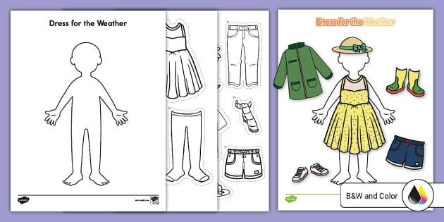 Pre-K student working on a matching activity for our What to Wear Weather Worksheet number five