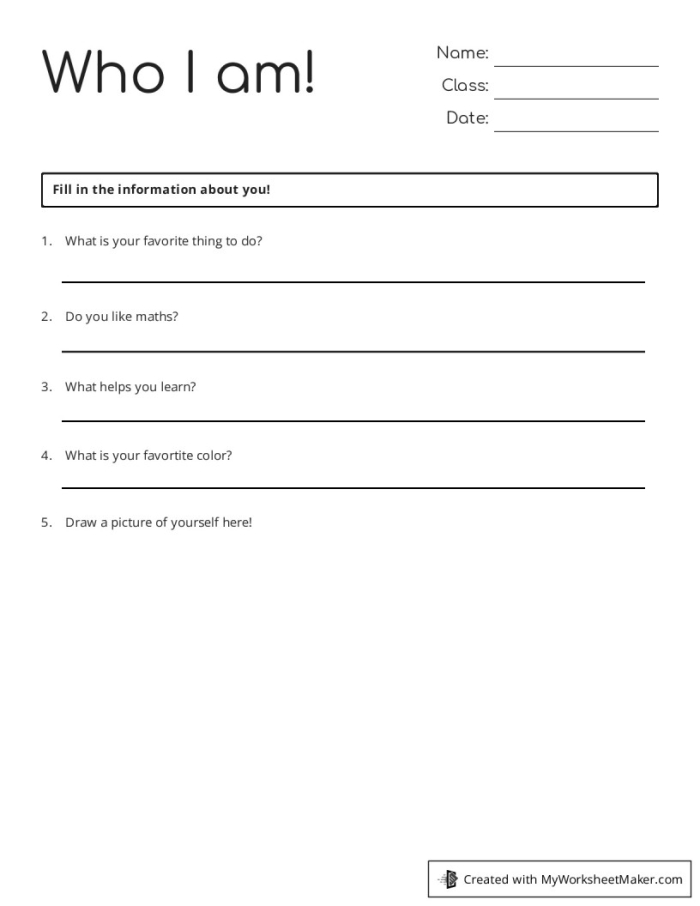 Who Am I?" worksheet image for numbers and counting review in Pre-K Illustration of a Pre-K worksheet for matching workers with their tasks in the "Who Am I?" activity