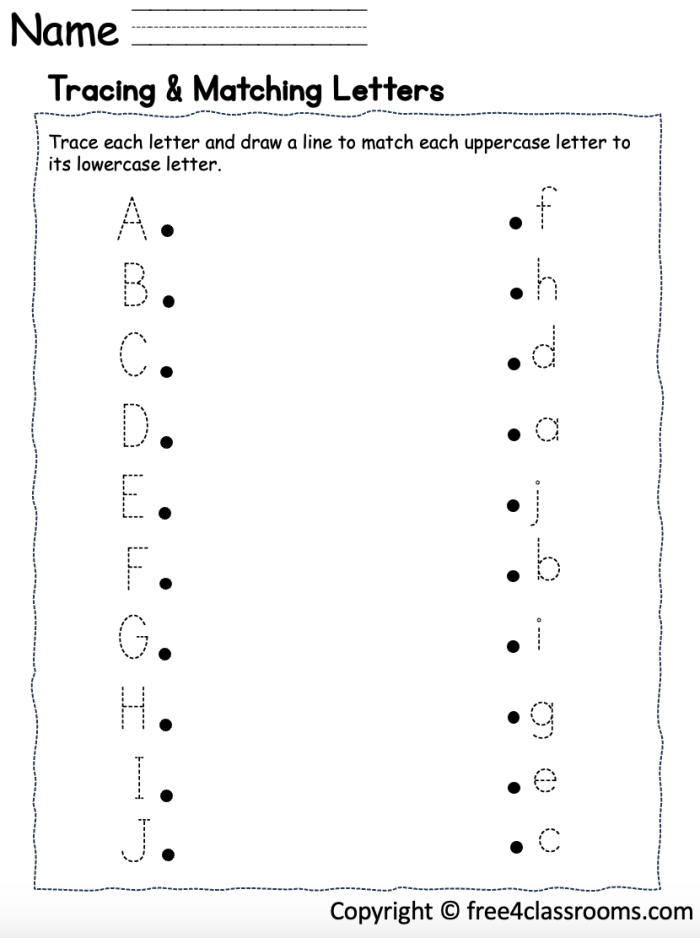 Pre-K alphabet worksheet featuring a puzzle theme to match lowercase and uppercase letters 15
