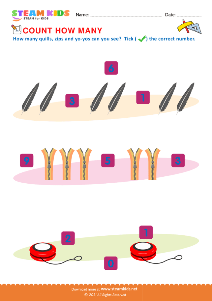 Worksheet for young learners to explore shapes, colors, counting, and sorting activities. Engaging multi-skill practice page for Pre-K students.