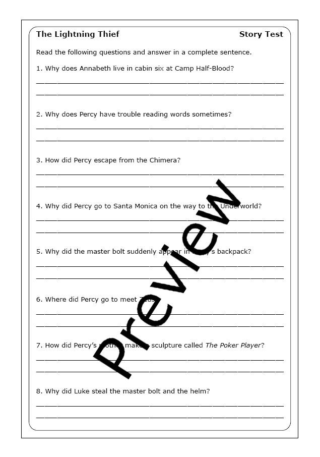 Numbers and Counting worksheet for Sixth Grade Worksheet for pre-reading activity of The Lightning Thief, designed for sixth graders to enhance background knowledge. Pre-Reading Activity Worksheet for The Lightning Thief: Number 13.