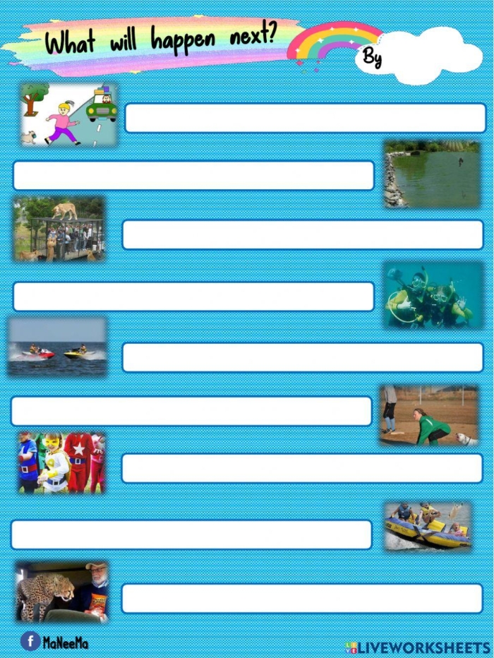 What Will Happen Next Prediction Activity for Beginning Readers Image 10 Kindergarten student predicting what happens next in an astronaut story with picture prompts and writing space
