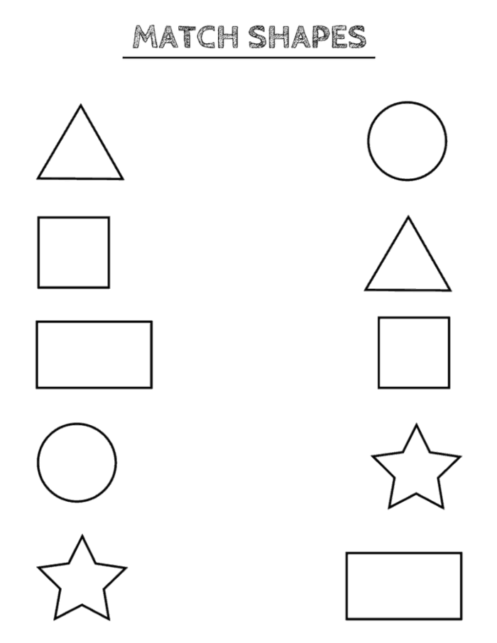 Shape It Up Addition Worksheet 21 for Early Learners Pre-K math assessment worksheet for practicing 2D shape identification and drawing skills