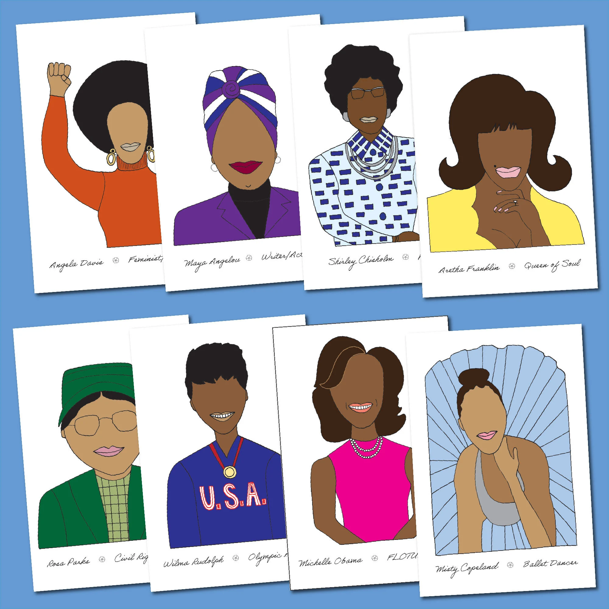 A vibrant A-Z poster featuring African American visionaries for Pre-K learners