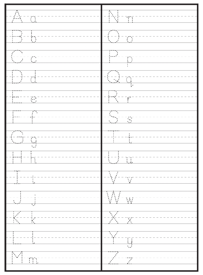 Worksheet for connecting letters A to Z in a fun maze format