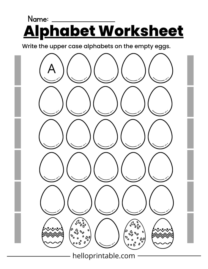 Alphabet Learning Follow the A to Z Path worksheet for preschool students