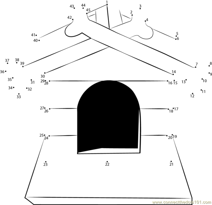 Pre-K Alphabet Dot-to-Dot Dog House worksheet number 5 Alphabet Dot-to-Dot Dog House worksheet for Pre-K students showing a cute canine home
