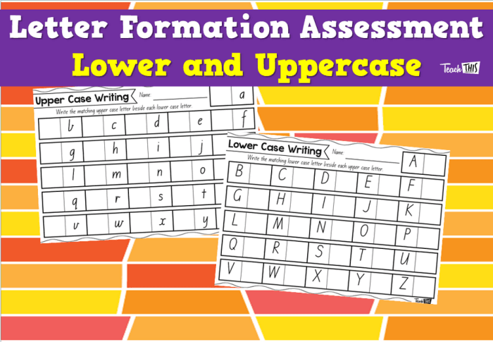 Alphabet tracing worksheet for letter formation assessment in Pre-K