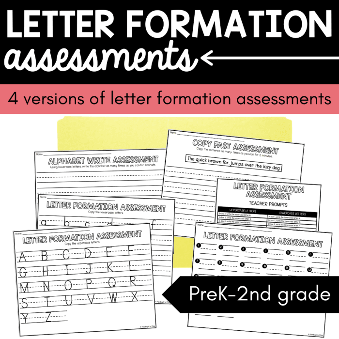 Letter Formation Assessment worksheet for Pre-K students to trace the alphabet