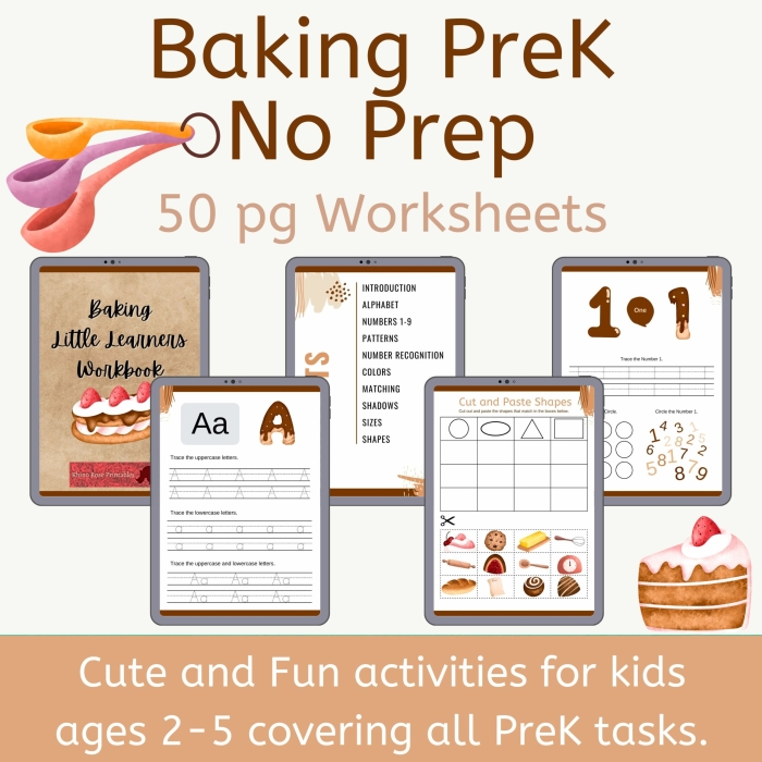 Worksheet for Pre-K students on sequencing while baking a cake Evan happily mixes ingredients in the kitchen for his cake baking activity