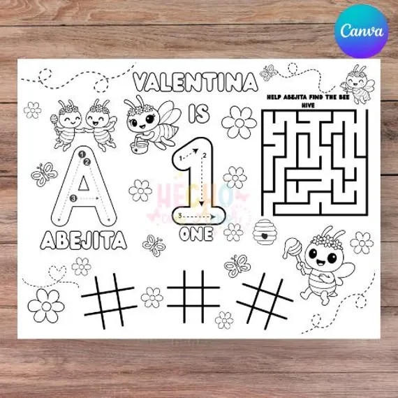 Pre-K worksheet featuring a birthday pinata filled with candies to color