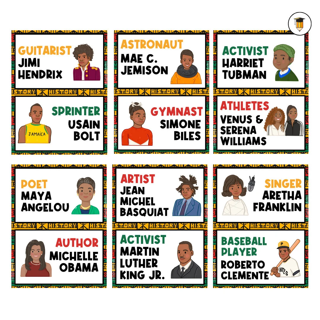 Colorful A-Z African American Visionaries poster for Pre-K classrooms